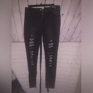 Edgy Black Distressed Skinny Jeans for Women